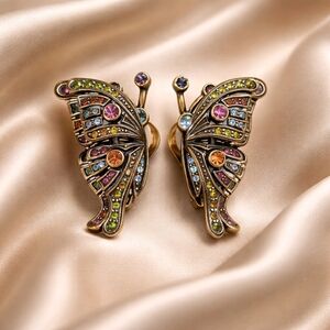 Heidi Daus 3D Elegant Butterfly. Clip On Earrings